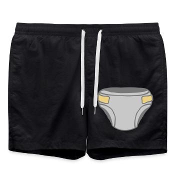 Conception de clipart de couche - Short de bain - noir - Devant - AI Model Male 185 light (185cm)