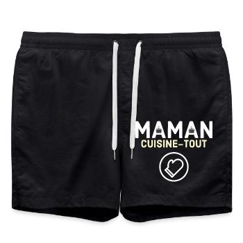 Maman cuisine tout - Short de bain - noir - Devant - AI Model Male 185 light (185cm)