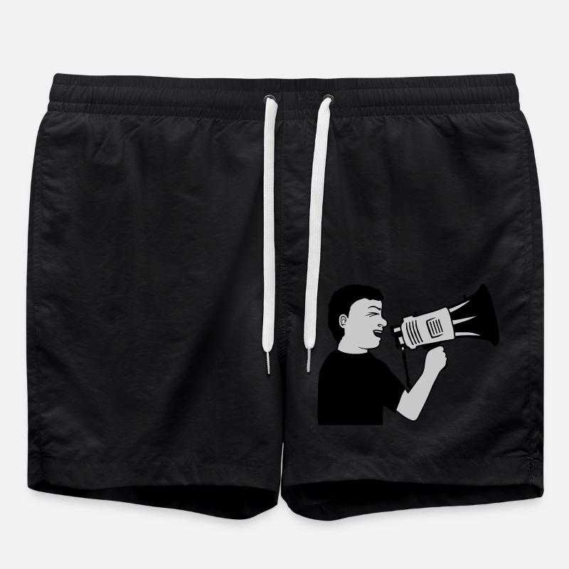 Demonstration Megafon Propaganda Mann - Badeshorts - Schwarz
