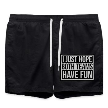 Both Teams Have Fun - Swim Trunks - black - Front - AI Model Male 185 light (185cm)