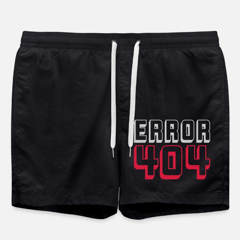 Error 404 Computer Connection - Swim Trunks - black