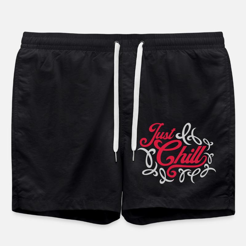 Just Chill Text Logo - Badeshorts - Schwarz