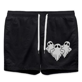 3 lustige schwebende Geister - Badeshorts - Schwarz - Vorne - AI Model Male 185 light (185cm)
