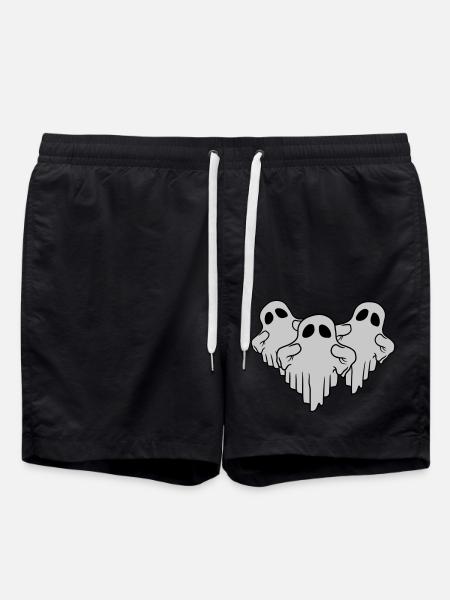 3 funny floating ghosts - Swim Trunks - black