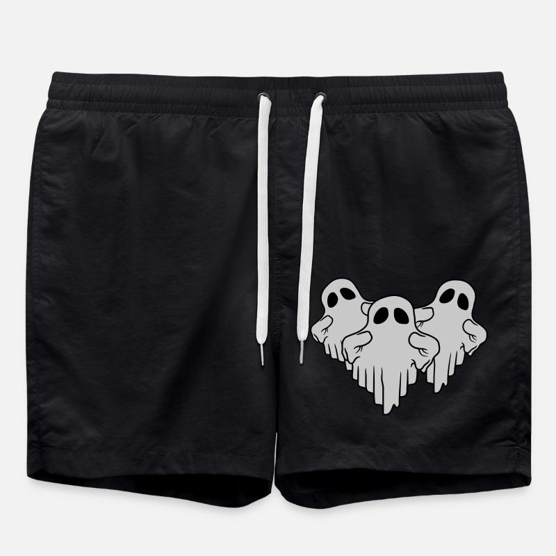 3 funny floating ghosts - Swim Trunks - black