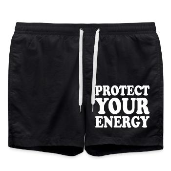 Protect your energy - Short de bain - noir - Devant - AI Model Male 185 light (185cm)