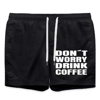 Coffee Cup Caffeine Gift Coffee Bean Coffee - Swim Trunks - black - Front - AI Model Male 185 light (185cm)
