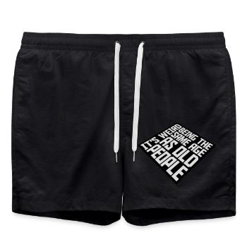 être âgé - Short de bain - noir - Devant - AI Model Male 185 light (185cm)