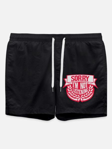 désolé de ne pas écouter - Short de bain - noir