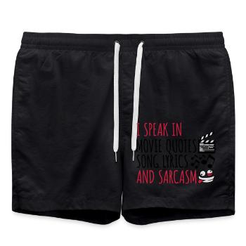 parler des paroles et du sarcasme - Short de bain - noir - Devant - AI Model Male 185 light (185cm)