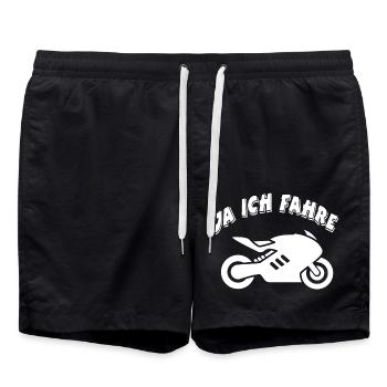 Motorrad - Badeshorts - Schwarz - Vorne - AI Model Male 185 light (185cm)