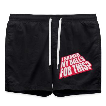 I shaved my balls - Swim Trunks - black - Front - AI Model Male 185 light (185cm)