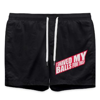 I shaved my balls - Swim Trunks - black - Front - AI Model Male 185 light (185cm)