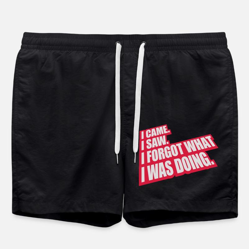 I came saw forget - Swim Trunks - black