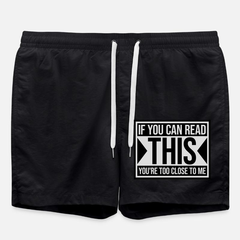 too close to me - Swim Trunks - black