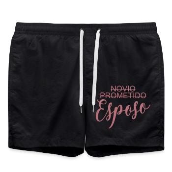 Esposo Husband To Be Groom Married Men Wedding - Swim Trunks - black - Front - AI Model Male 185 light (185cm)