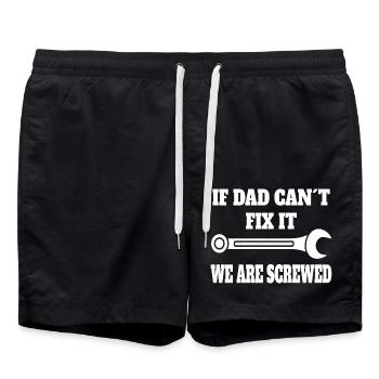 Artisan Papa Père Mécanicien Papa Artisanat - Short de bain - noir - Devant - AI Model Male 185 light (185cm)