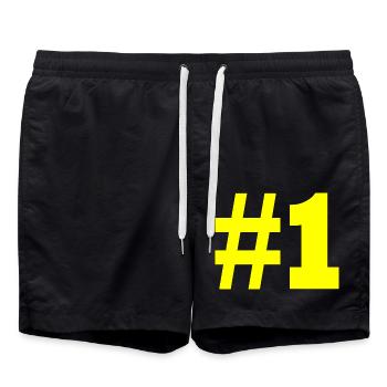 #1 - Badeshorts - Schwarz - Vorne - AI Model Male 185 light (185cm)