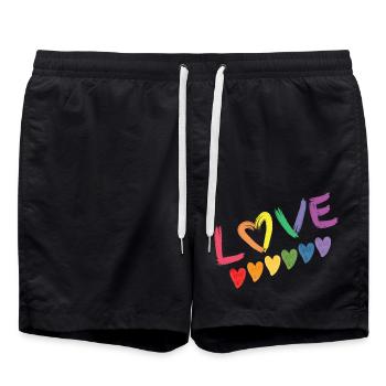 LGBTQ love - Short de bain - noir - Devant - AI Model Male 185 light (185cm)