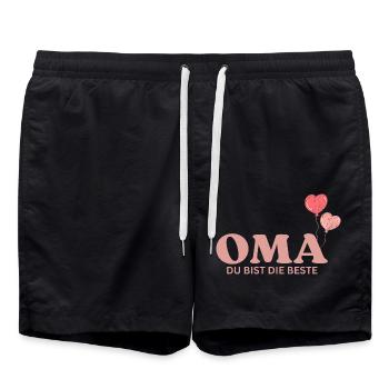 Oma du bist die Beste - Badeshorts - Schwarz - Vorne - AI Model Male 185 light (185cm)