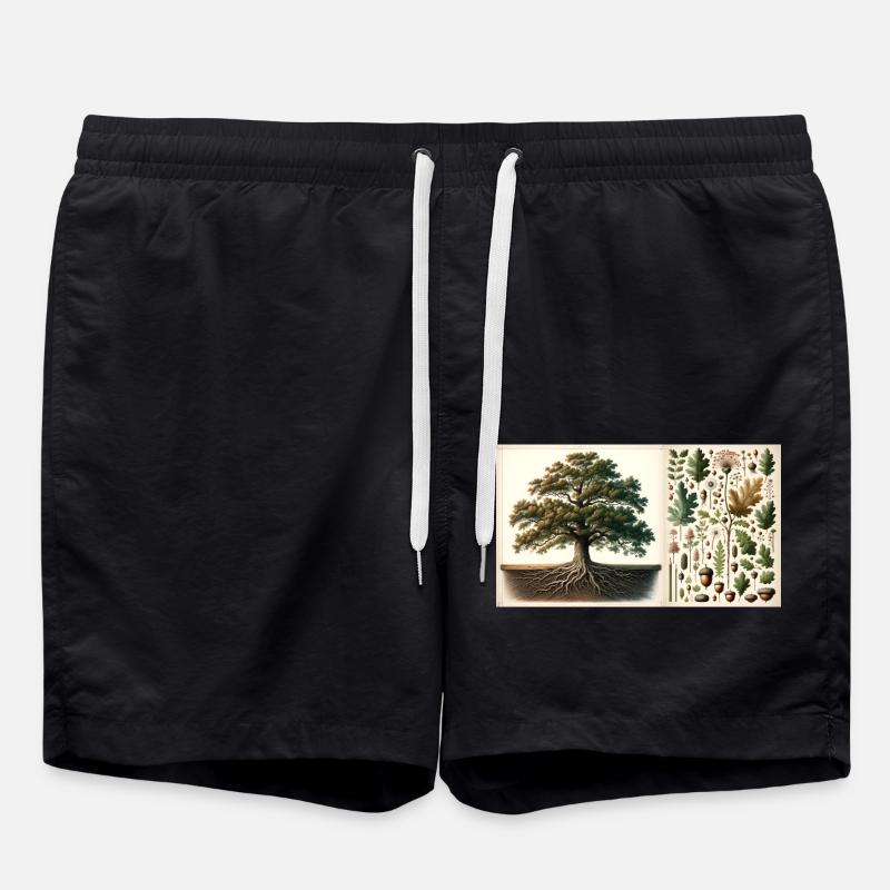 Oak Tree Botanical - Swim Trunks - black