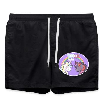Unicorn Twins - Swim Trunks - black - Front - AI Model Male 185 light (185cm)