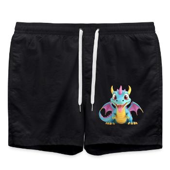 Monstre dragon - Short de bain - noir - Devant - AI Model Male 185 light (185cm)
