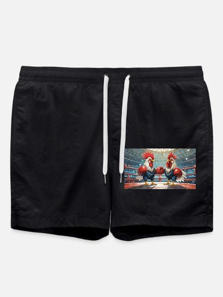 Pun ambiguous expression – Kampfhähne (gamecocks) - Swim Trunks - black