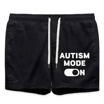 Autism Mode On - Swim Trunks - black - Front - AI Model Male 185 light (185cm)