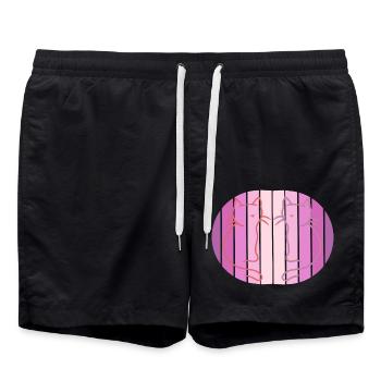 Retro Cats Vintage 80's 90's Girls - Swim Trunks - black - Front - AI Model Male 185 light (185cm)