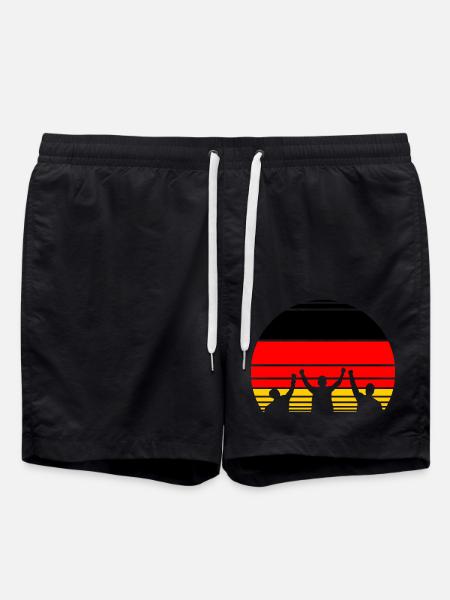 Deutschland Tor & Sieg: Retro Sunset Jubel 2024 - Badeshorts - Schwarz