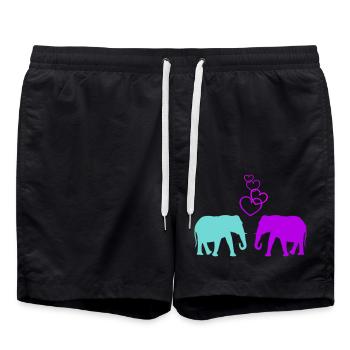 Amour d’éléphant 01 - Short de bain - noir - Devant - AI Model Male 185 light (185cm)