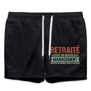Retraité sous nouveau management cadeau retraite - Short de bain - noir - Devant - AI Model Male 185 light (185cm)