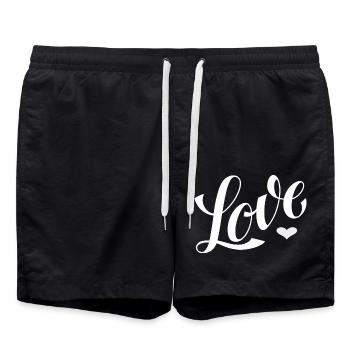 Love - Conçu par KissingLetters - Short de bain - noir - Devant - AI Model Male 185 light (185cm)