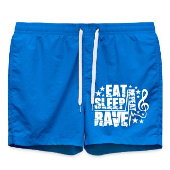 Manger dormir rave répéter nourriture sommeil corbeau disant - Short de bain - cobalt blue - Devant
