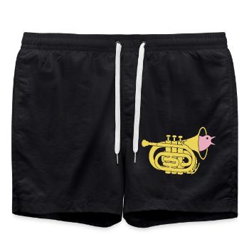 Oiseau trompette - Short de bain - noir - Devant - AI Model Male 185 light (185cm)