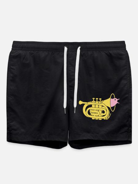 Trompetenvogel - Badeshorts - Schwarz
