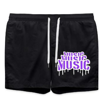 Musique Graffiti Spray Stamp Musique Dire Gouttes - Short de bain - noir - Devant - AI Model Male 185 light (185cm)