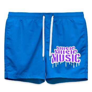 Music Graffiti Spray Stempel Musik Spruch Tropfen - Badeshorts - Cobalt blue - Vorne