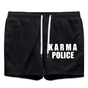 Karma police - Short de bain - noir - Devant - AI Model Male 185 light (185cm)