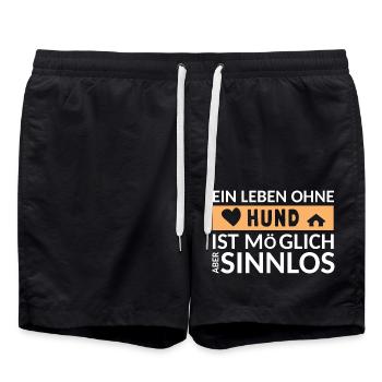 Hund Hunde liebevolle Sprüche Spruch Hundebesitzer - Badeshorts - Schwarz - Vorne - AI Model Male 185 light (185cm)
