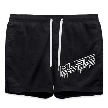 Music is Life Graffiti Tropfen Musik Leben Spruch - Swim Trunks - black - Front - AI Model Male 185 light (185cm)