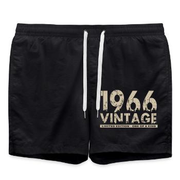 Vintage 1966 Bursdag - One of Kind - Swim Trunks - black - Front - AI Model Male 185 light (185cm)