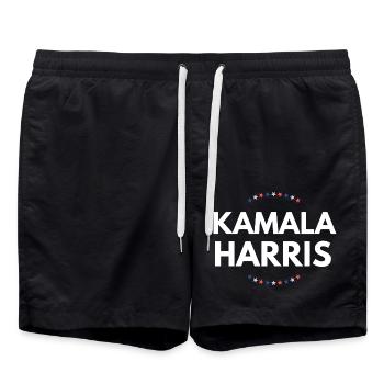 Kamala Harris for pre| Kamala Harris i'm speaking - Badeshorts - Schwarz - Vorne - AI Model Male 185 light (185cm)