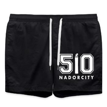 Plaque d’immatriculation Nador ا 50 - Short de bain - noir - Devant - AI Model Male 185 light (185cm)