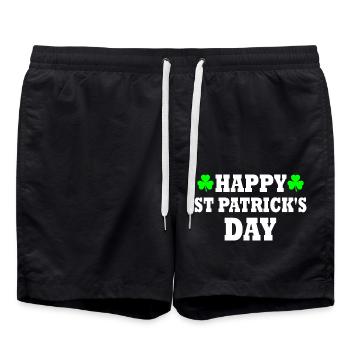 happy st patrick's day - Short de bain - noir - Devant - AI Model Male 185 light (185cm)