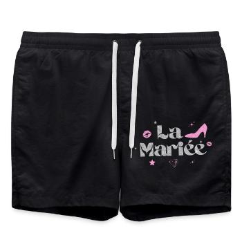 la mariée argenté - Short de bain - noir - Devant - AI Model Male 185 light (185cm)