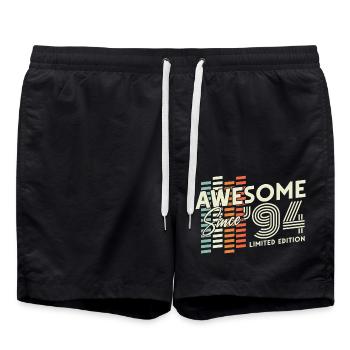 1994 Born Vintage Retro Birthday Gift - Swim Trunks - black - Front - AI Model Male 185 light (185cm)