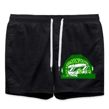 Lustiger Cooler DJ Igel Mischpult Party Musik Spaß - Badeshorts - Schwarz - Vorne - AI Model Male 185 light (185cm)