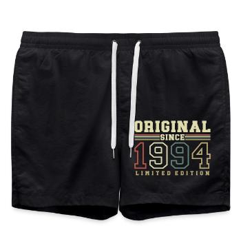 Original 1994 Vintage Vintage Retro Birthday - Swim Trunks - black - Front - AI Model Male 185 light (185cm)